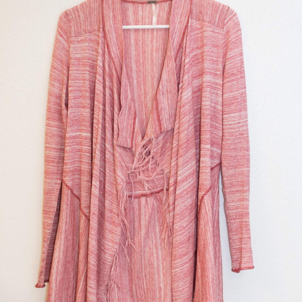 Free People Pink Take A Bow Cardigan Medium